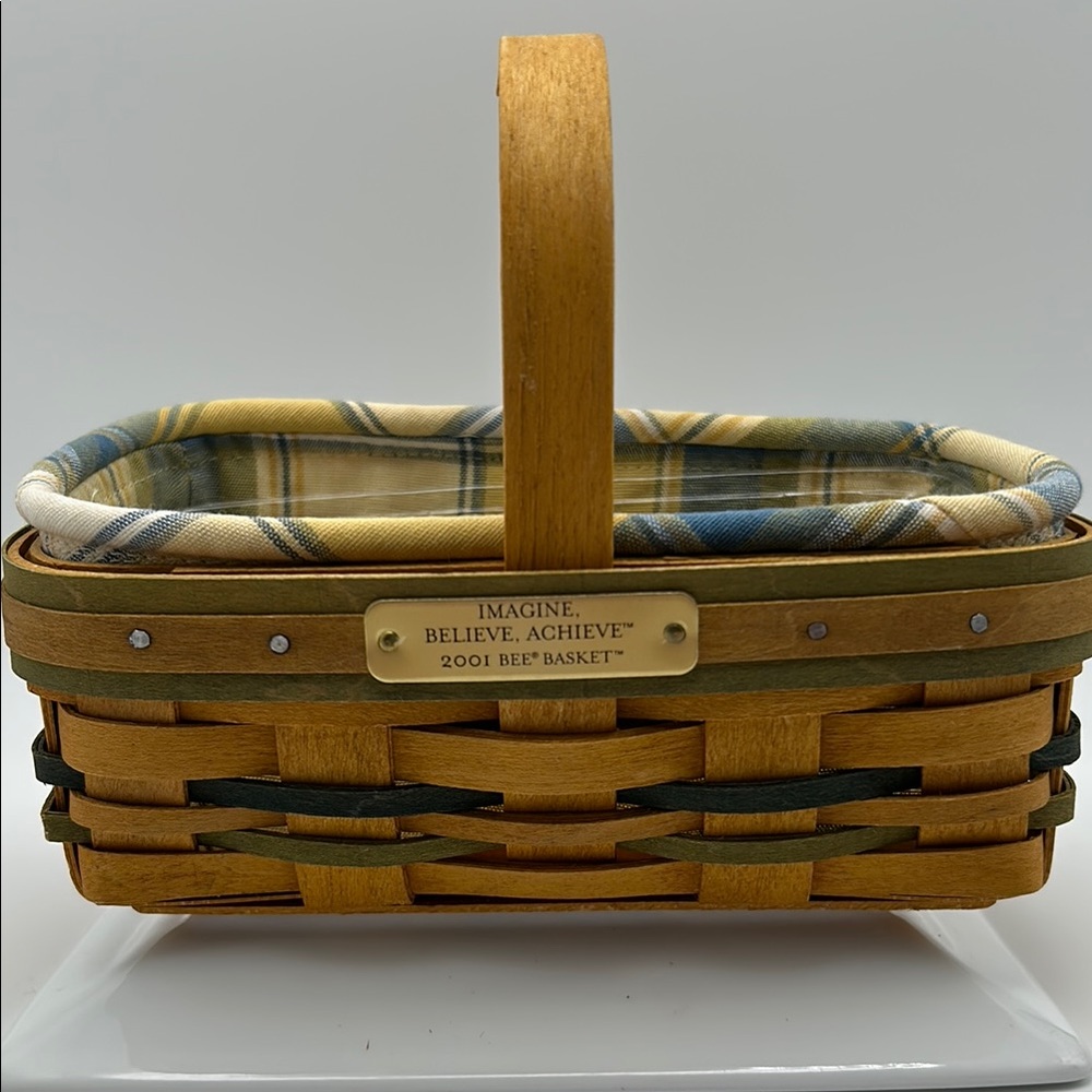 Longaberger Bee Basket Imagine Believe Achieve 2001 EUC